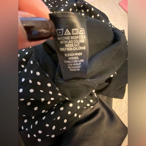 Adrianna Papell Size S Black Sweater Built In Blouse Polka Dots Long Sleeves - Picture 3 of 10